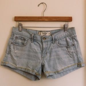 Abercrombie & Fitch Low-rise Striped Denim Shorts